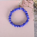 NVR Men & Women Blue Marbel Crystal Elasticated Bracelet - Distacart
