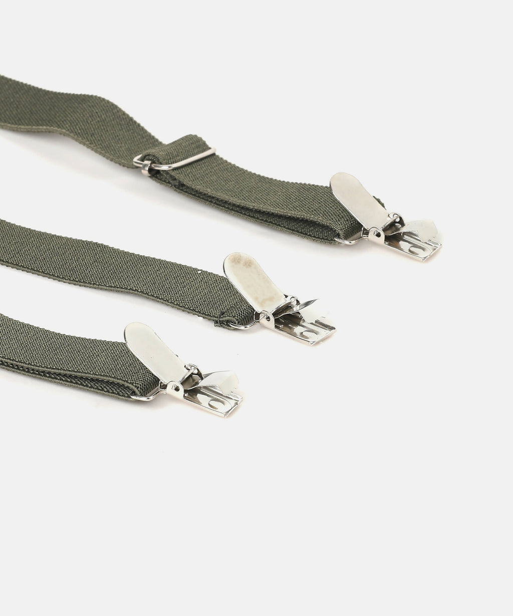 Manet Boys Solid Suspenders - Bottle Green