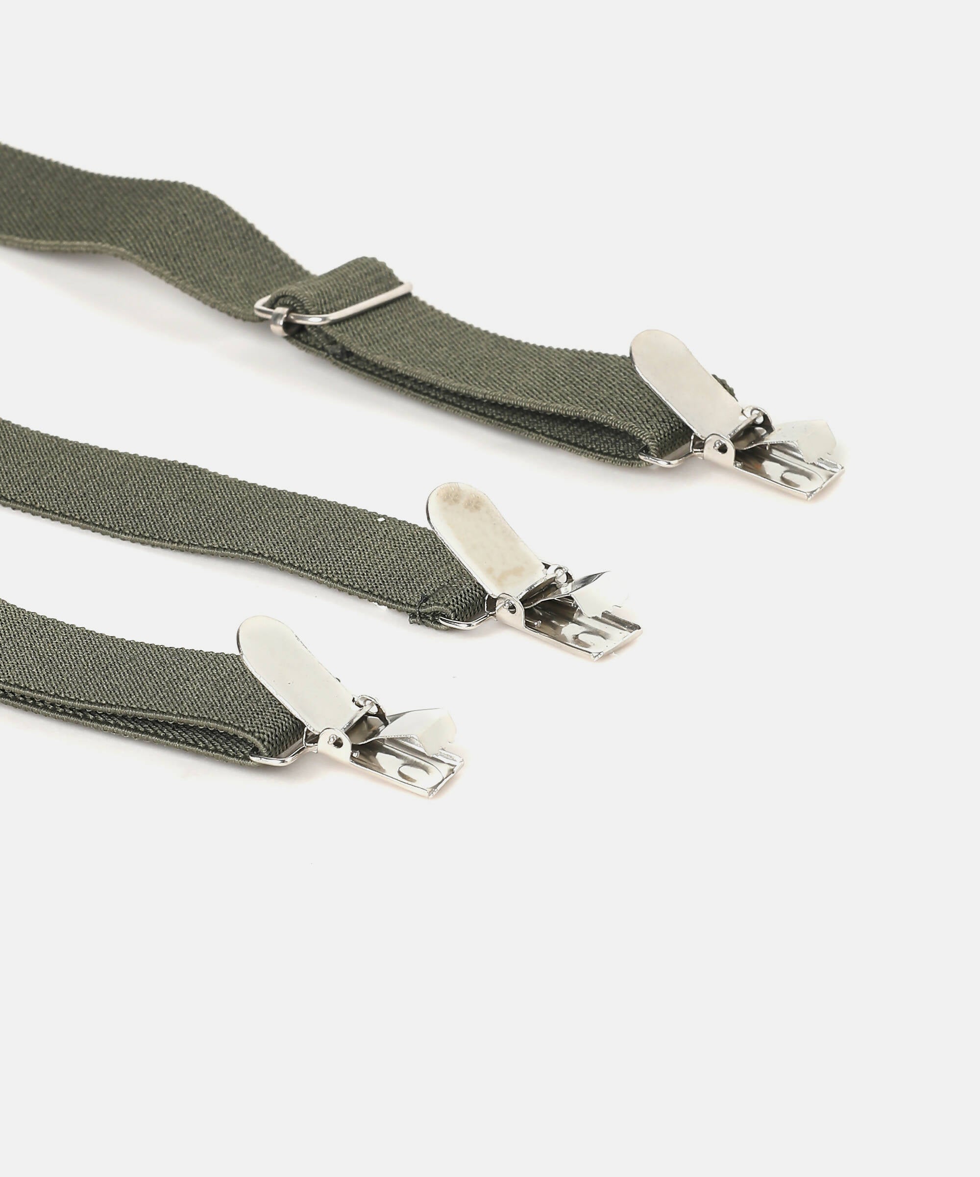 Manet Boys Solid Suspenders - Bottle Green