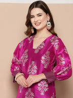Ahalyaa Women's Traditional wear Kurta - Pink