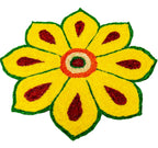 Kundan HandiKrafts Yellow Rangoli Mat - Readymade