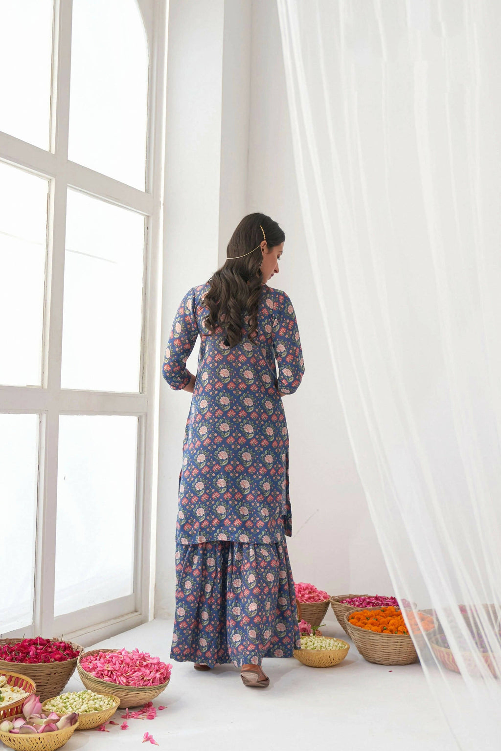 Designer Stylish Blue Muslin Stitched Suit With Dupatta - Anbazaar - Distacart