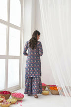 Designer Stylish Blue Muslin Stitched Suit With Dupatta - Anbazaar - Distacart