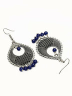 NVR Women German Silver Oxidised Chandbali Earrings - Distacart