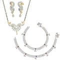 AanyaCentric Gold-plated Mangalsutra Pendant Earring Set & Silver Plated Anklet - Distacart