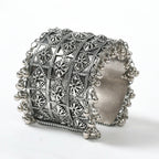 Mominos Fashion Joharkamal Oxidised Silver-Plated Ghungroo Handcraft Bracelet - Design 024 - Distacart