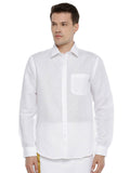 Ramraj Cotton Mens Linen Full Sleeve White Shirt