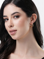 NVR Women Gold-Toned Circular Hoop Earrings - Distacart