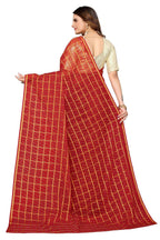 Vamika Red Jari Work Chiffon Saree (GARVITA RED) - Distacart