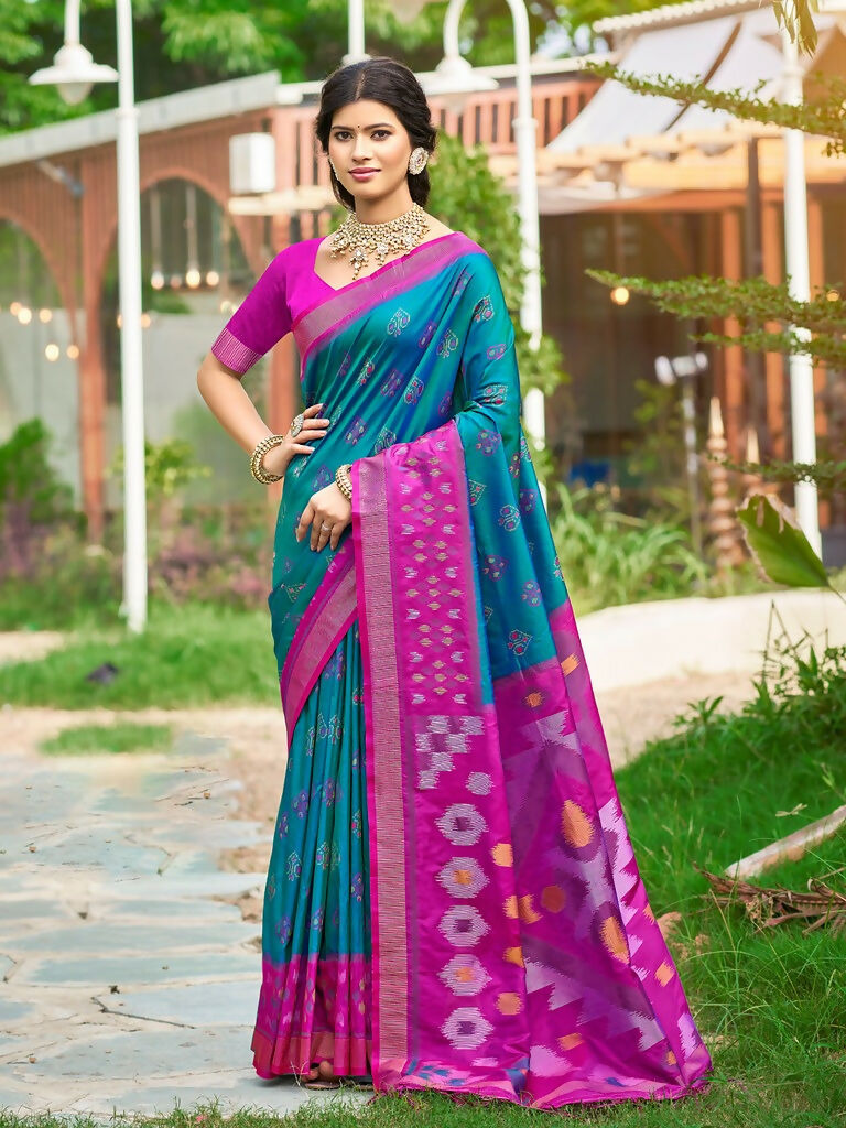 Shree Shyam Fashion Sea Green Soft Silk Saree - Distacart