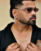 VOJ Dual Toned Self Designed Gold-Polished Chain For Men