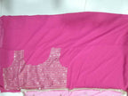 Jyoti Fashion Pink Jari with Sequin Embroidered Georgette Semi Lehenga Choli with Dupatta