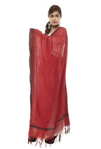 Mominos Fashion Moeza Cotton Black Temple Border Maroon Dupatta