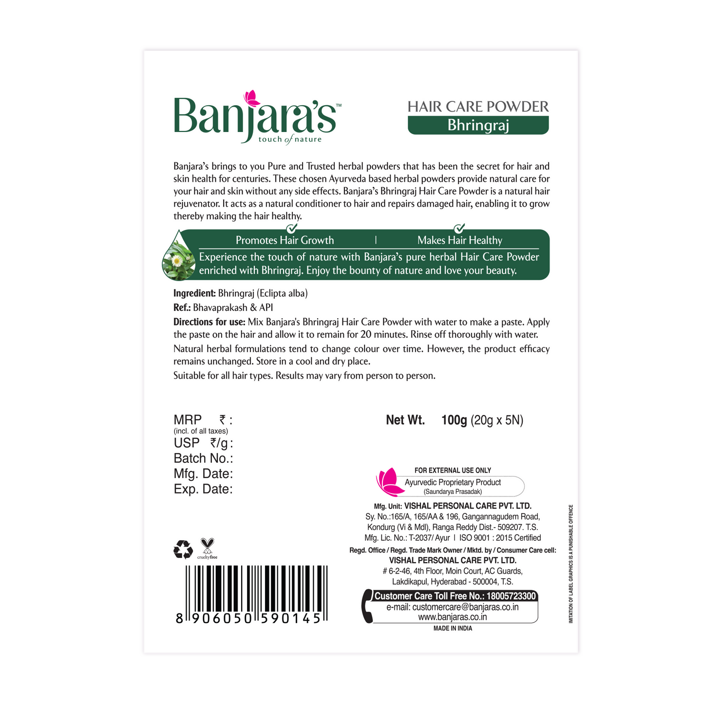 Banjara's Bhringaraj Hair Care Powder