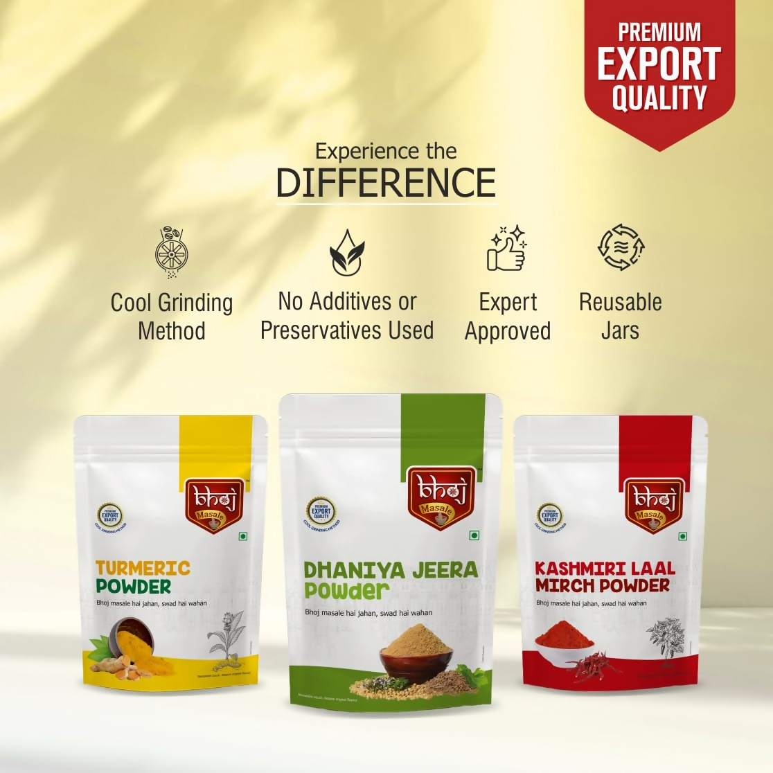 Bhoj Masale Haldi,Jeera Dhaniya And Kashmiri Lal Mirch Powder - Distacart