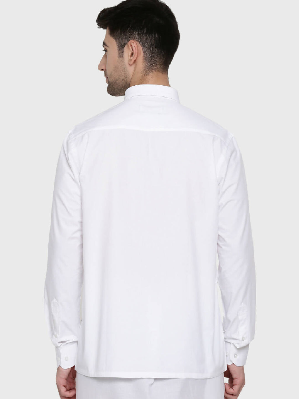 Ramraj Cotton Mens Full Sleeve Formal Poly Cotton White Shirt