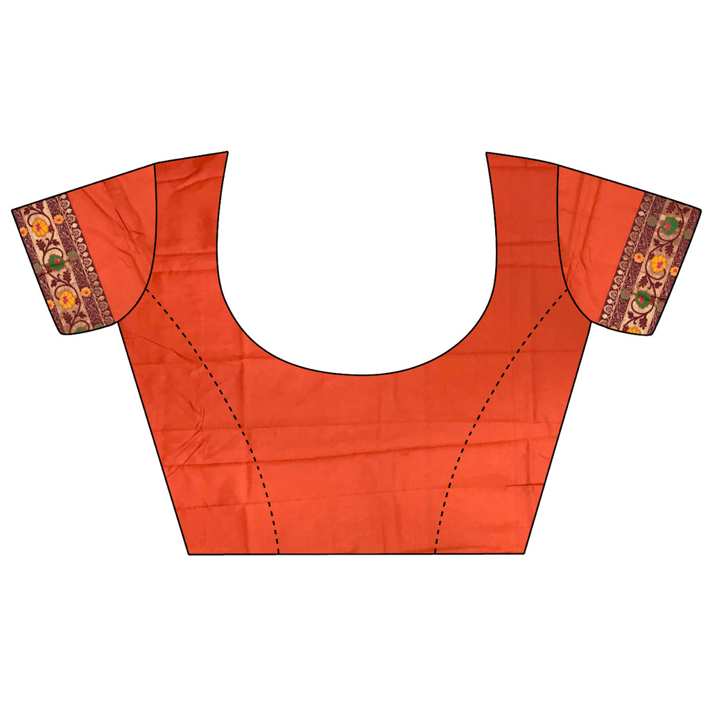 Joban Fashion Orange Banarasi Soft Silk Woven Saree - Distacart