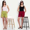 Alvano Beautiful Printed Maroon, Green Bermuda Shorts, Night Shorts, Regular Shorts, Boxer Shorts, Beach Shorts, Basic Shorts