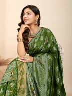 Mahendi Soft Silk Woven Meenakari Designer Saree - Vedanti