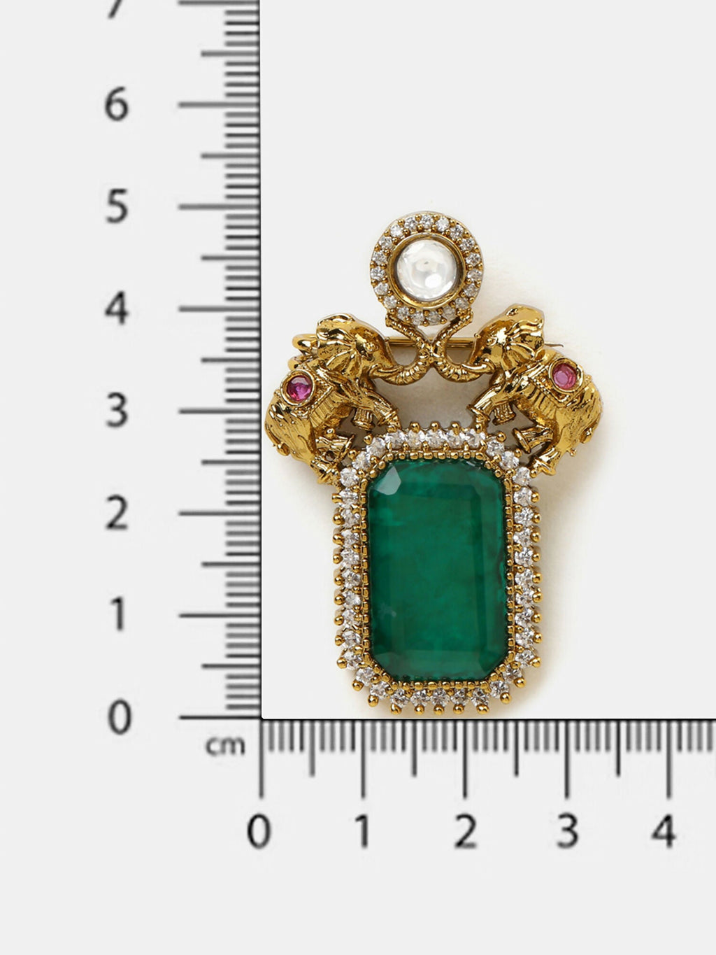 Ruby Raang Regal Green Brooch