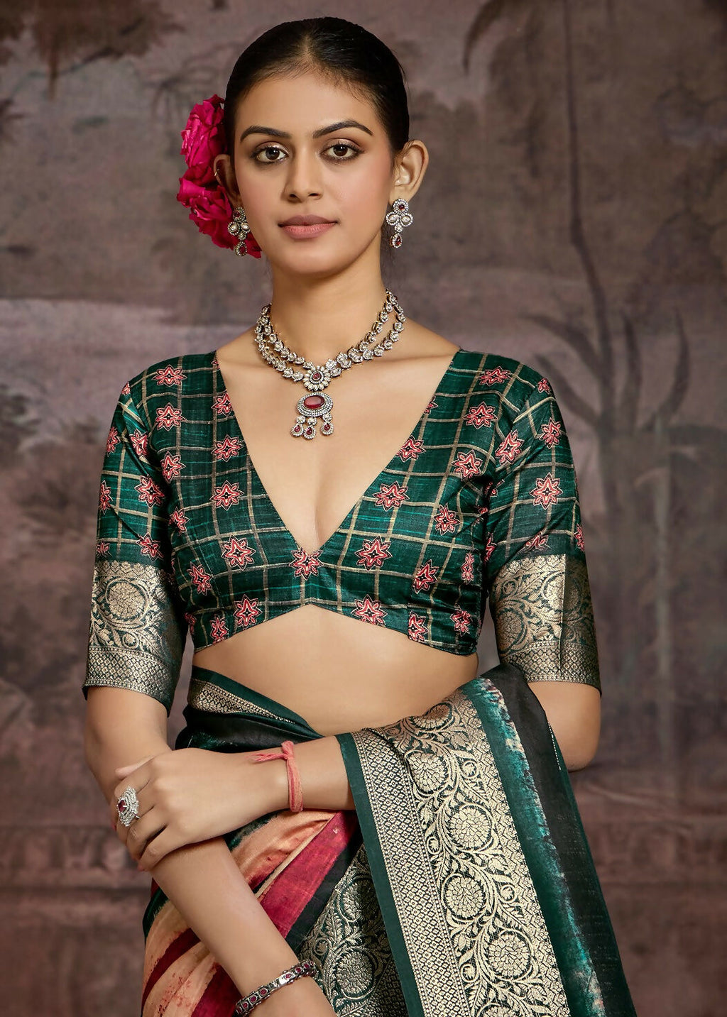 Joban Fashion Multicolor Art Silk With Fine Viscose Border Ajrak Full Body Print With Soft Finish Saree - Distacart
