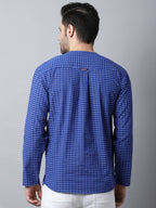 Even Apparels Blue Pure Cotton Round Neck Slit Kurta - Distacart