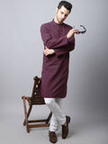 Even Apparels Black Pure Cotton Men's Kurta With Band Collar - Distacart
