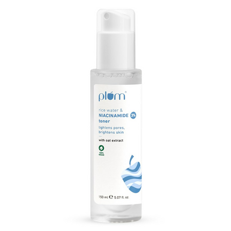 Plum 3% Niacinamide & Rice Water Face Toner - Reduces Pores & Blemishes For Bright Skin