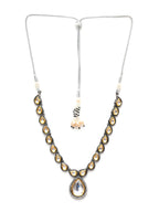 Dual Tone Kundan Neckpiece (silver) - Ruby Raang