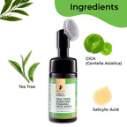 Pilgrim Australian Tea Tree & 1% Salicylic Acid Foaming Face Wash with Brush For Oily Skin, Acne And Pimples - Distacart