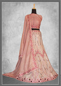 Pink Net Embroidery & Thread Work Bridal lahenga Choli with Dupatta - Nimaya Pavitra Rista