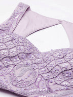 House of Panchhi Lavender Net Sequins and Zarkan embroidery Lehenga choli & Dupatta
