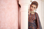 Everywhere Designer Navy Blue Dola Silk Gown With Dupatta - Anbazaar - Distacart
