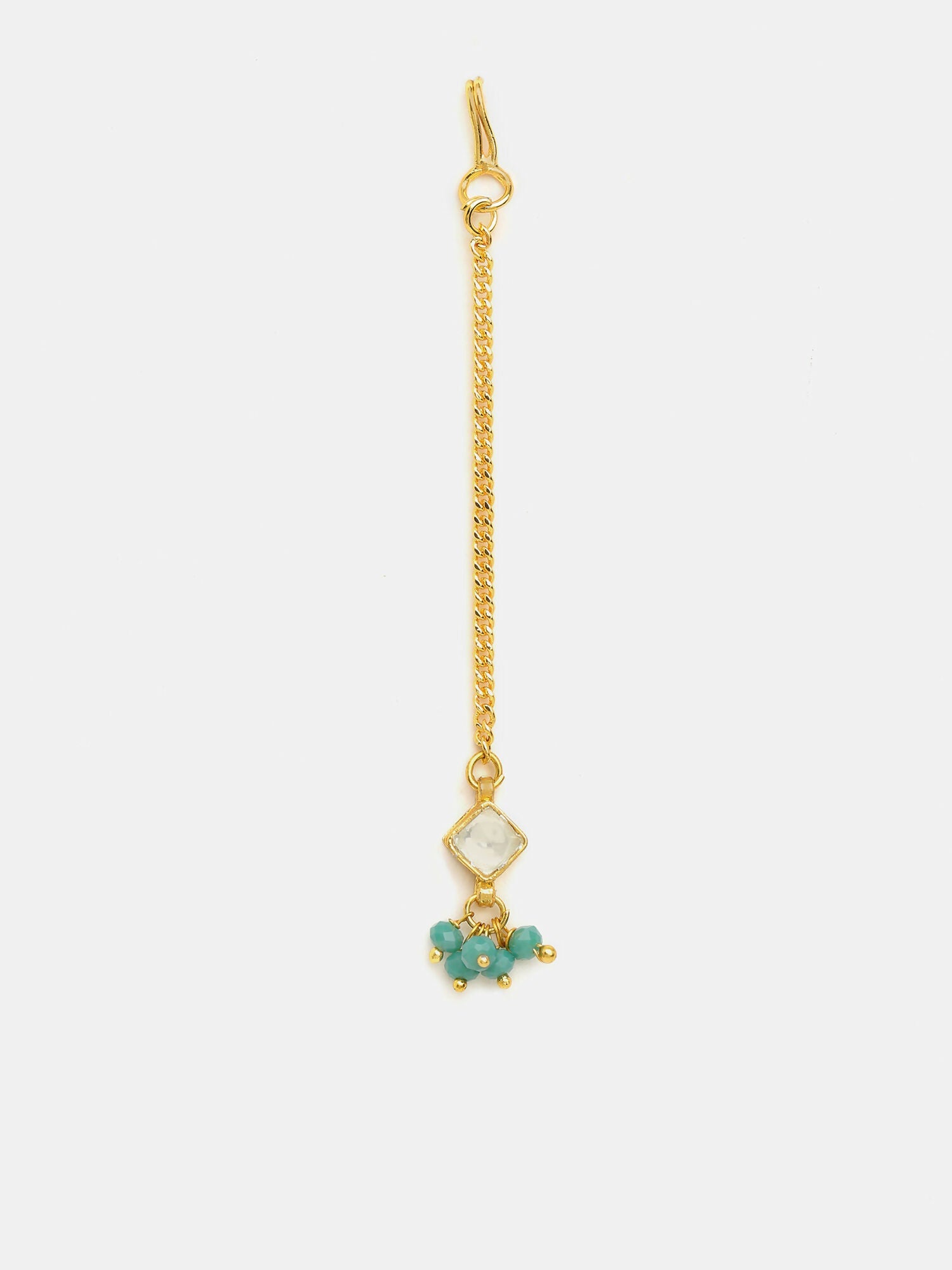 Ruby Raang Gold-White Set Of Earrings And Maang Tikka - Distacart