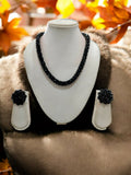 Inhanns Noor-E-Jalwa – Handmade Crystal Bead Necklace / Necklace With Earrings -Adjustable - Black