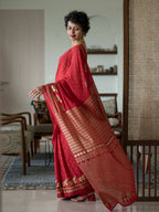 Suta Red Polka Dots Cotton Blend Saree - Distacart