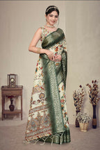 PR Fashion Multi Heavy Rich Cotton Silk Digital Print & Jacquard Saree