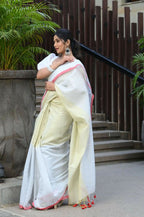 Beatitude White Tissue Silk Saree