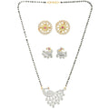 AanyaCentric Gold-Polished Mangalsutra with Pendant, 2 Pair Earrings