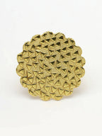 NVR Women Gold-Polished Circular Adjustable Finger Ring
