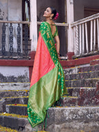 Shree Shyam Fashion Peach Soft Silk Saree - Distacart