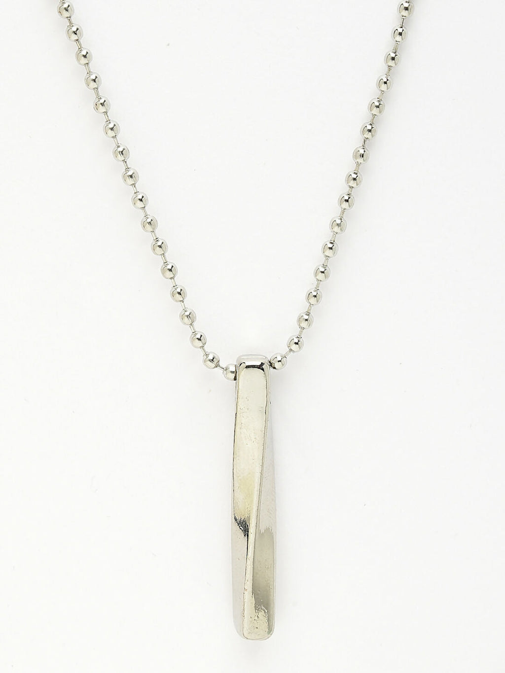 NVR Men's Silver-Plated Stainless Steel Pendant with Chain