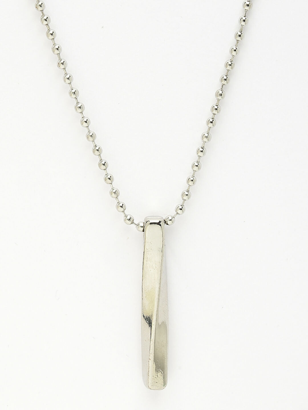 NVR Men's Silver-Plated Stainless Steel Pendant with Chain