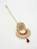NVR Women's Gold-Polished CZ Stone-Studded Maang Tikka - Distacart