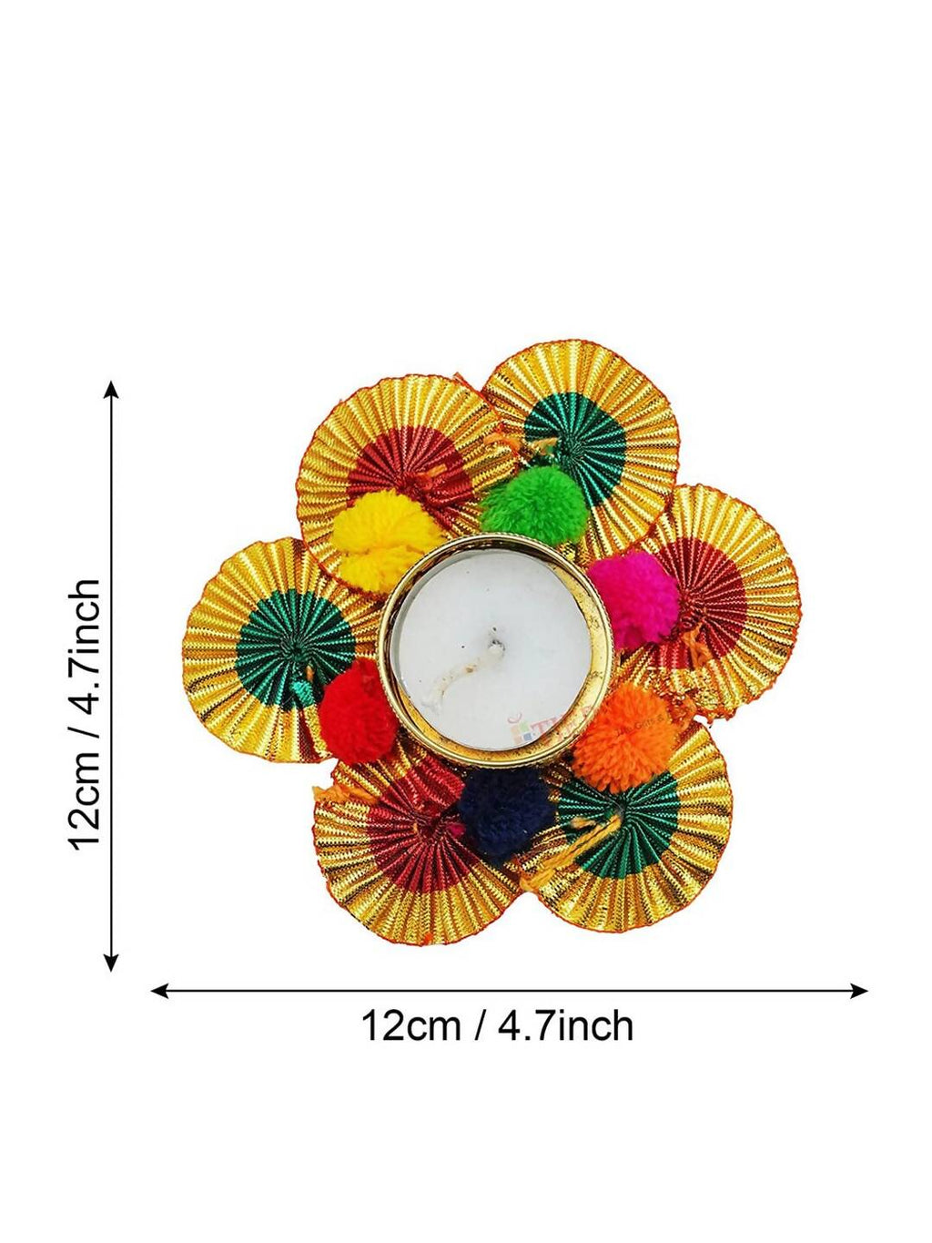 Tied Ribbons Multi Set of 6 Diwali Decoartion Flower Tealight Candle Holder