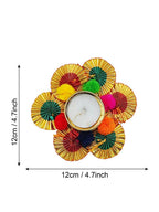Tied Ribbons Multi Set of 6 Diwali Decoartion Flower Tealight Candle Holder