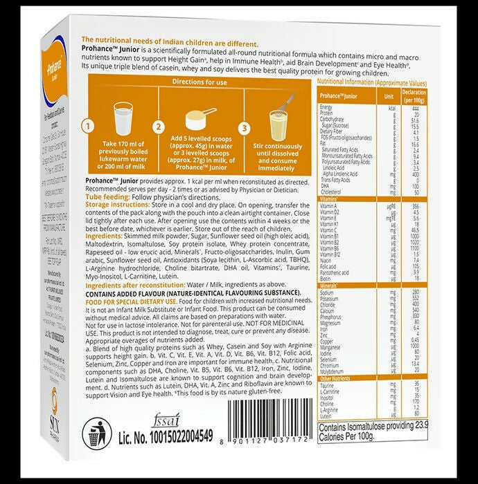 Prohance Junior Nutritional Formula for Kids - Chocolate Flavor - Distacart