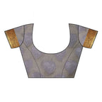 Vamika Pink Jari Work Cotton Grey Colour Blouse