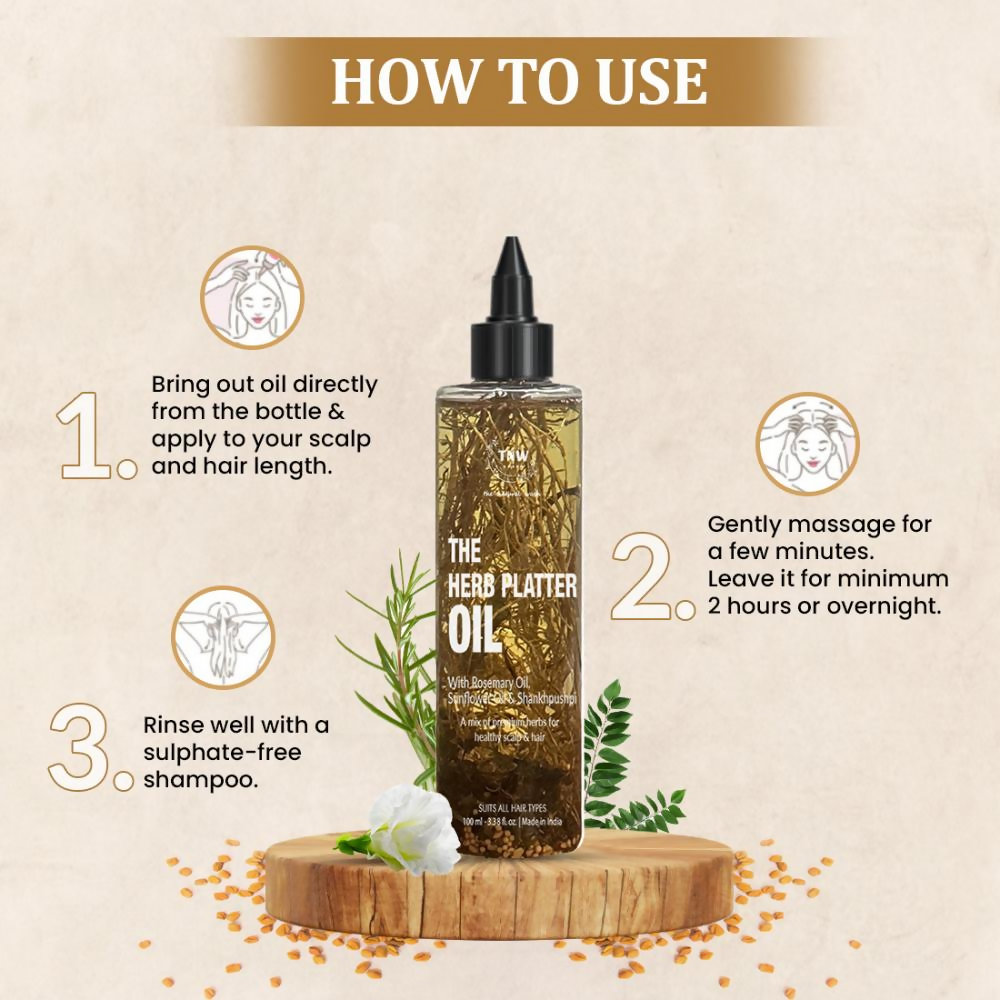 The Natural Wash Herb Platter Oil With Shankpushpi & Methi Seeds For Healthy & Strong Hair