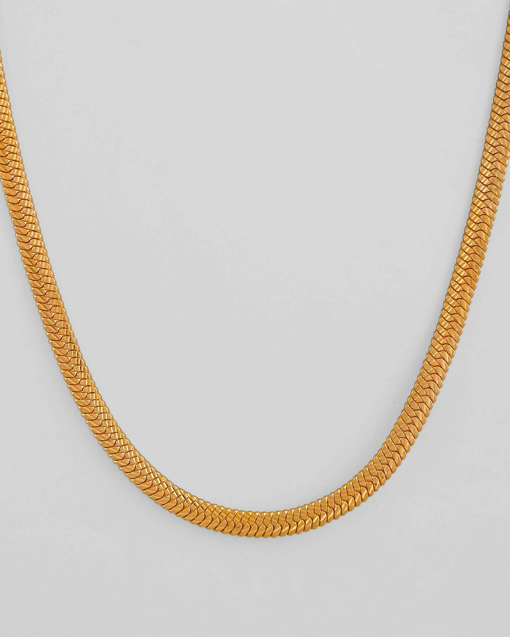 VOJ Men's Gold-Polished Thick Snake Chain